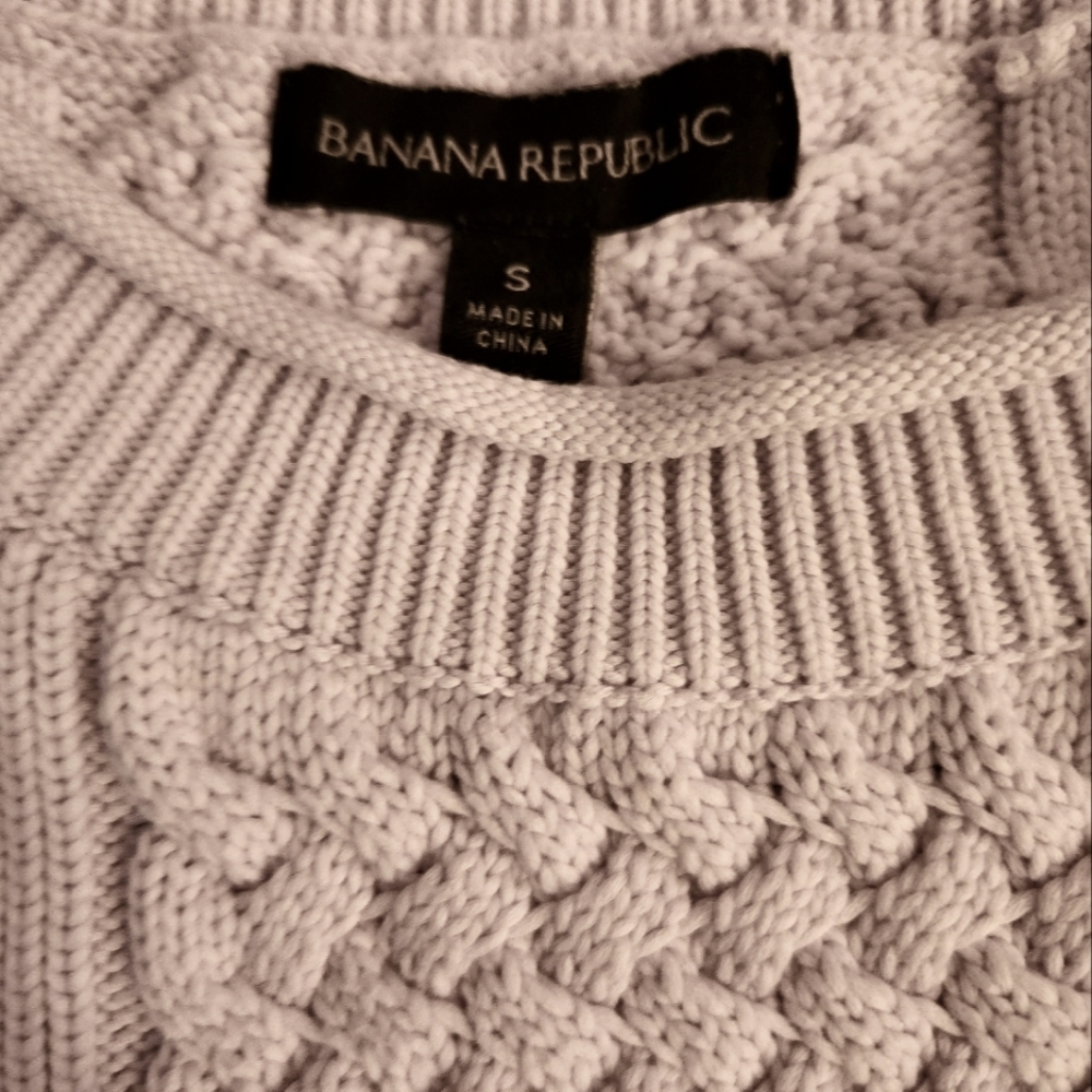 Lilac Rose Cotton Sweet Pretty Cable Knit Sweater Top Size Small - Picture 7 of 11